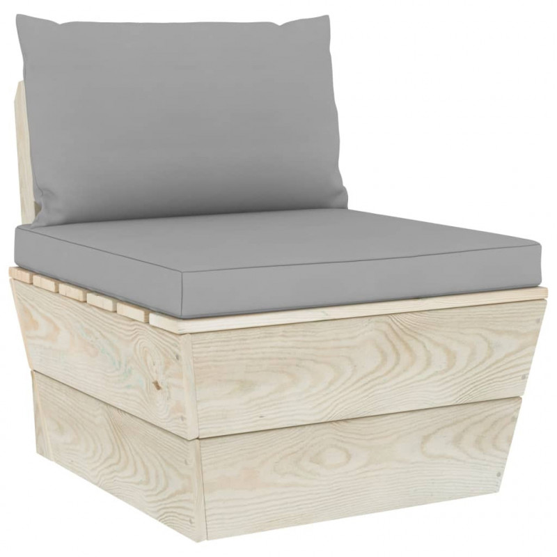 Palettensofa-Auflagen 2 Stk. Grau Stoff