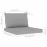 Palettensofa-Auflagen 2 Stk. Grau Stoff