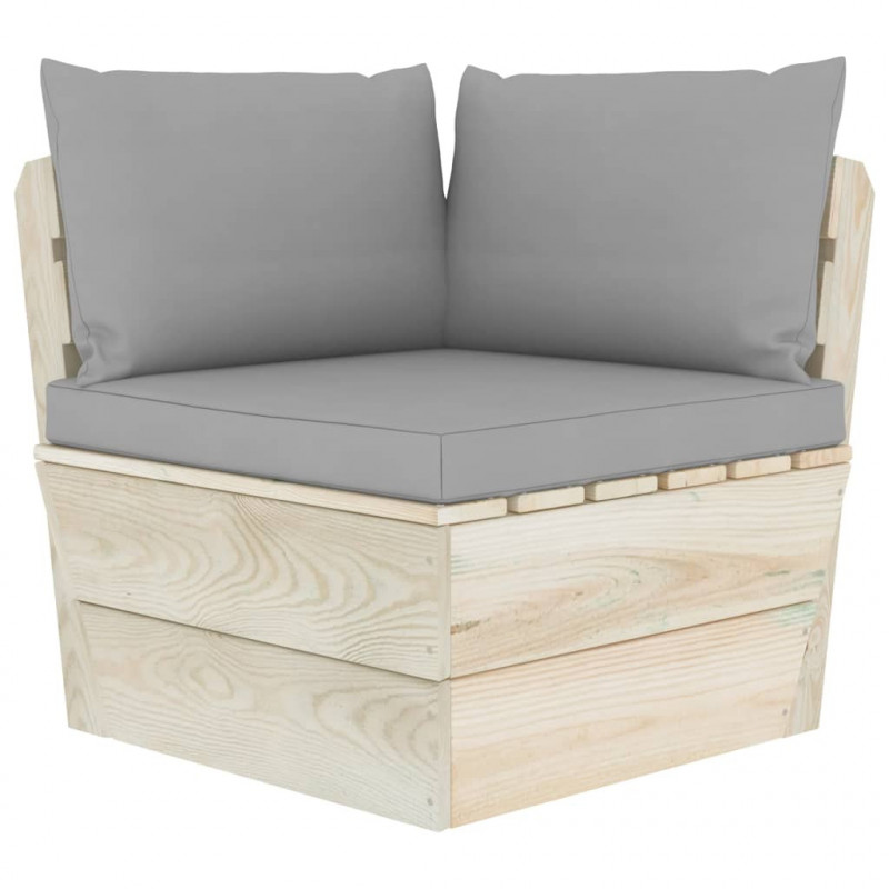 Palettensofa-Auflagen 3 Stk. Grau Stoff