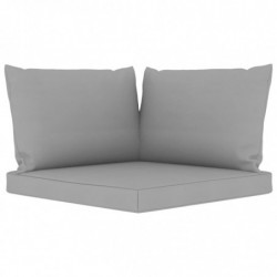 Palettensofa-Auflagen 3 Stk. Grau Stoff