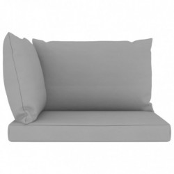 Palettensofa-Auflagen 3 Stk. Grau Stoff