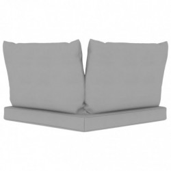 Palettensofa-Auflagen 3 Stk. Grau Stoff