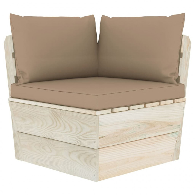 Palettensofa-Auflagen 3 Stk. Taupe Stoff