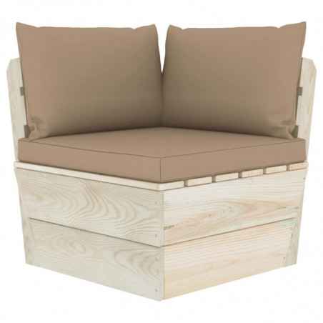 Palettensofa-Auflagen 3 Stk. Taupe Stoff