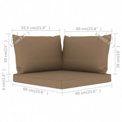 Palettensofa-Auflagen 3 Stk. Taupe Stoff