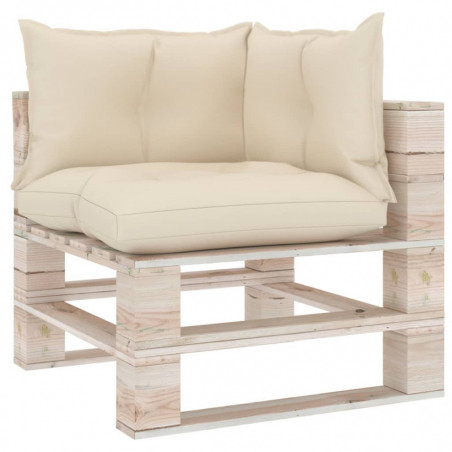 Palettensofa-Auflagen 3 Stk. Creme Stoff