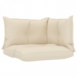 Palettensofa-Auflagen 3 Stk. Creme Stoff