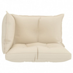 Palettensofa-Auflagen 3 Stk. Creme Stoff