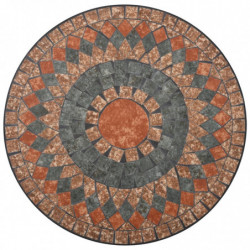Mosaik-Bistrotisch Orange / Grau 60 cm Keramik