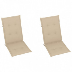 Gartenstuhlauflagen 2 Stk. Beige 120x50x3 cm