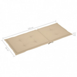 Gartenstuhlauflagen 2 Stk. Beige 120x50x3 cm