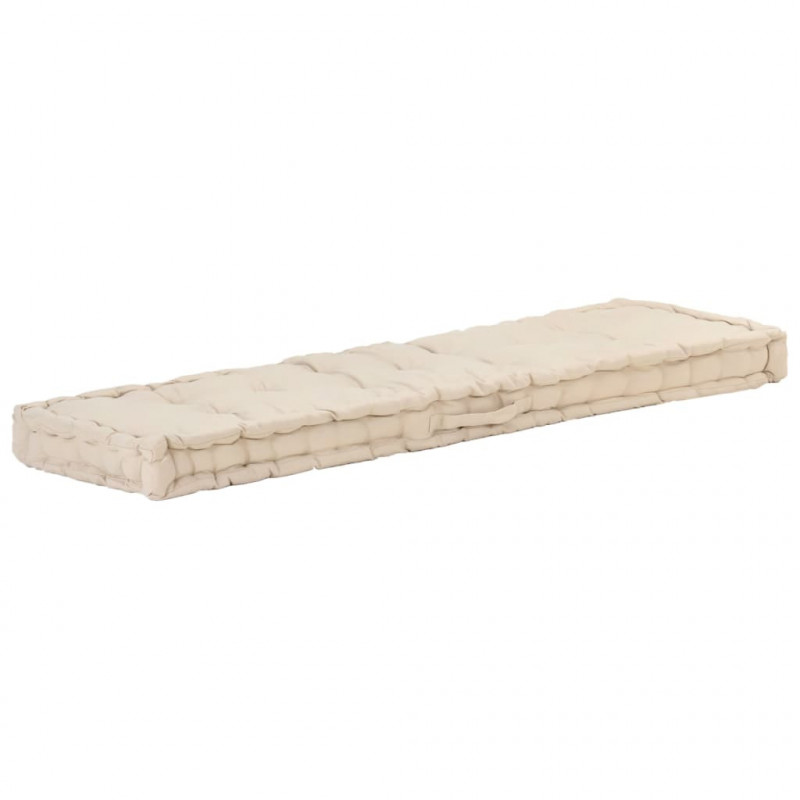 Palettenkissen Baumwolle 120×40×7 cm Beige