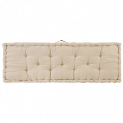 Palettenkissen Baumwolle 120×40×7 cm Beige