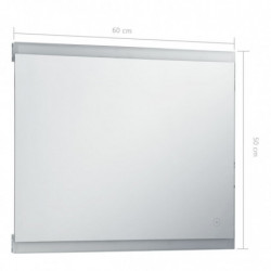 Badezimmer-Wandspiegel mit LED und Touch-Sensor 60 x 50 cm