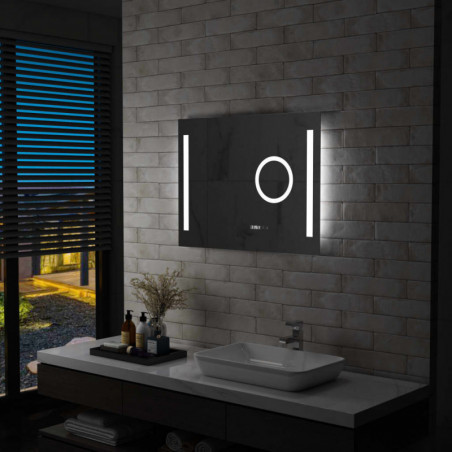 Badezimmer-Wandspiegel mit LED und Touch-Sensor 80×60 cm