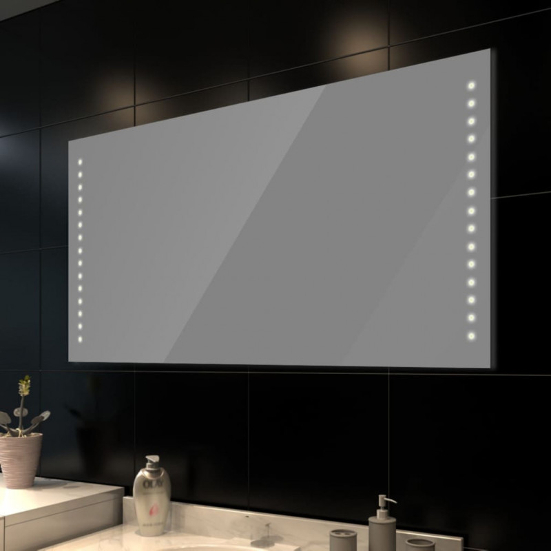 Badspiegel mit LED-Leuchten 100×60 cm