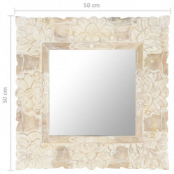 Spiegel Weiß 50x50 cm Mango Massivholz