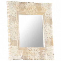 Spiegel Weiß 50x50 cm Mango Massivholz