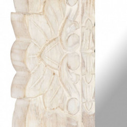 Spiegel Weiß 110x50 cm Mango Massivholz