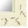 Spiegel Handgeschnitzt Weiß 110x50 cm Massivholz Mango