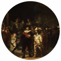 WallArt Fototapete The Night Watch Rund 190 cm