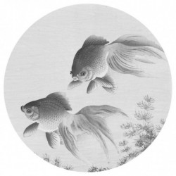WallArt Fototapete Two Goldfish Rund 142,5 cm