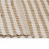 Handgewebter Teppich Jute Stoff 120 x 180 cm Natur und Weiß