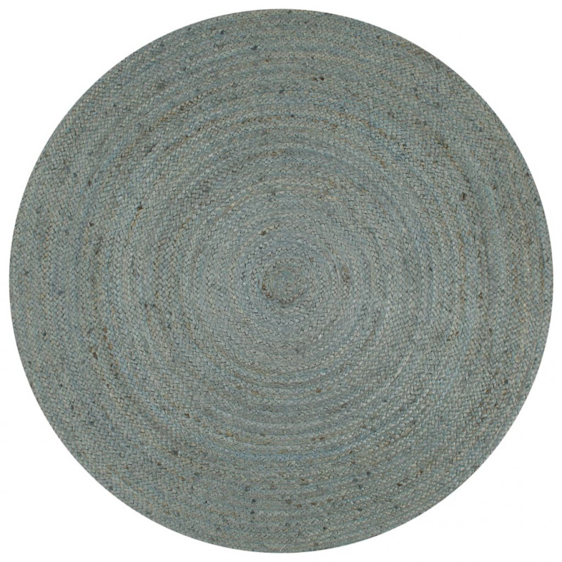 Teppich Handgefertigt Jute Rund 120 cm Olivgrün
