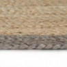Teppich Handgefertigt Jute mit Grauem Rand 120 cm