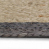 Teppich Handgefertigt Jute mit Dunkelgrauem Rand 90 cm