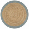 Teppich Handgefertigt Jute mit Olivgrünem Rand 90 cm