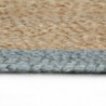 Teppich Handgefertigt Jute mit Olivgrünem Rand 150 cm