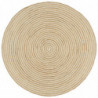 Teppich Handgefertigt Jute mit Spiralen-Design Weiß 90 cm