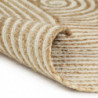 Teppich Handgefertigt Jute mit Spiralen-Design Weiß 120 cm