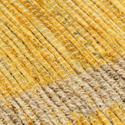 Teppich Handgefertigt Jute Gelb 80x160 cm