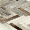 Teppich Echtes Kuhfell Patchwork 80×150cm Grau/Weiß