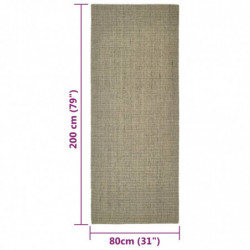 Teppich Natur Sisal 80x200 cm Taupe