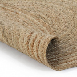 Teppich Jute Geflochten 90 cm Rund