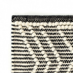 Teppich Handgewebt Wolle 120×170 cm Schwarz/Weiß