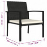 Garten-Essstühle 2 Stk. Poly Rattan Schwarz