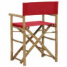 Klappbare Regiestühle 2 Stk. Rot Bambus und Stoff