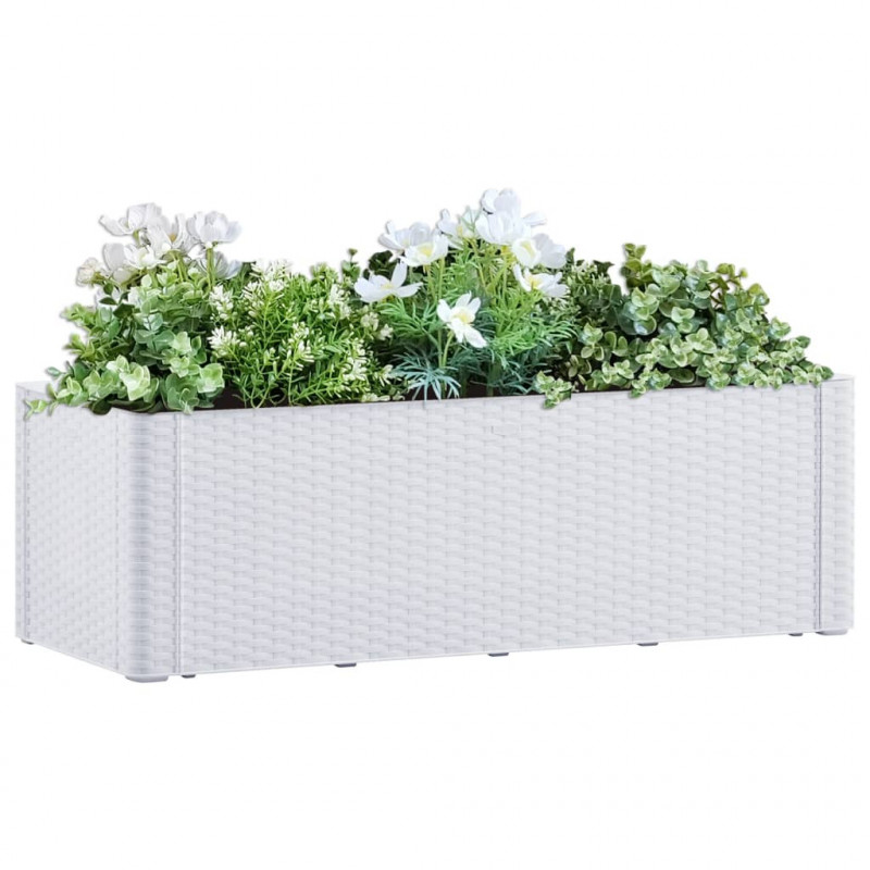 Garten-Hochbeet Swantje mit Selbstbewässerungssystem Weiß 100x43x33 cm