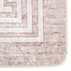Teppich Waschbar 120x180 cm Beige Rutschfest