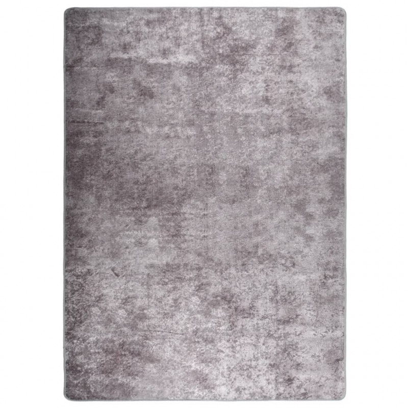 Teppich Waschbar 120x180 cm Grau Rutschfest