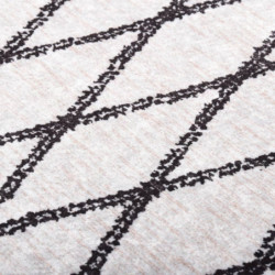 Teppich Waschbar 190x300 cm Schwarz und Weiß Rutschfest