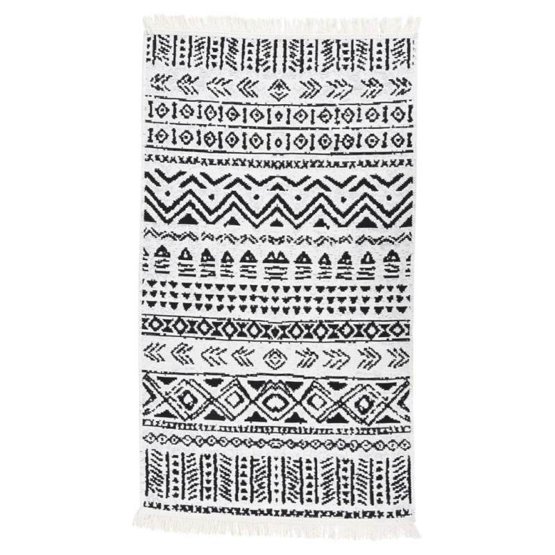 Teppich Schwarz und Weiß 120x180 cm Baumwolle