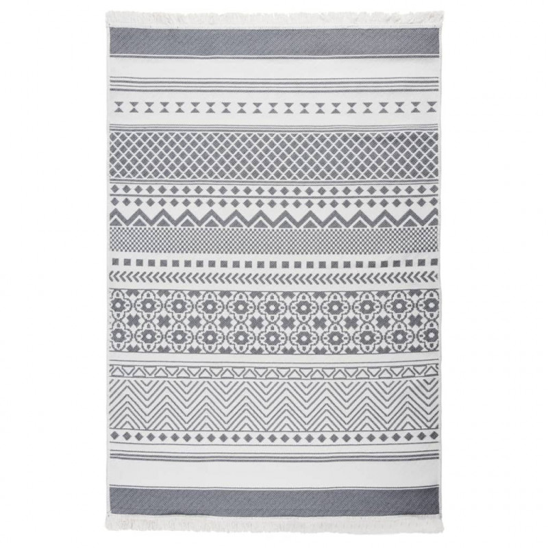 Teppich Grau und Weiß 160x230 cm Baumwolle