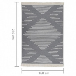 Teppich Dunkelgrau 160x230 cm Baumwolle