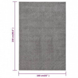 Teppich Kurzflor 160x230 cm Grau