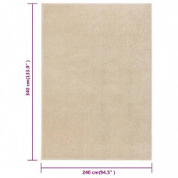 Teppich Kurzflor 240x340 cm Beige